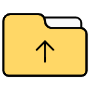 Yellow Upload Folder free icon for commercial use