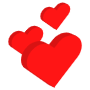 Isometric Red Hearts free icon for commercial use