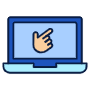 Laptop And Hand Click icon