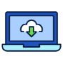 Laptop Download Data icon