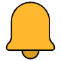 Yellow Notification Bell free icon for commercial use