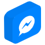 3d Facebook Messenger Blue Logo free icon for commercial use