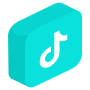 3d Tiktok Blue Logo free icon for commercial use