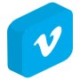 3d Vimeo Blue Logo icon