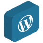 3d Wordpress Blue Logo free icon for commercial use