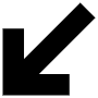 Black Bottom Left Arrow free icon for commercial use