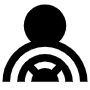 Black Driver Steering Wheel free icon for commercial use