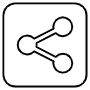 Black Sharethis Logo Square Lineal free icon for commercial use