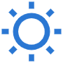 Blue Brightness Symbol Outline free icon for commercial use