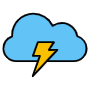 Blue Cloud And Lightning free icon for commercial use