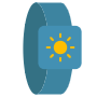 Blue Smartwatch And Weather Forecast icon