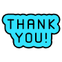 Blue Thank You Message free icon for commercial use