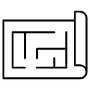 Blueprint Project House Floor Plan Black Outline free icon for commercial use