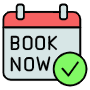 Booking Calendar And Green Check Mark icon