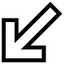 Bottom Left Arrow Black Outline free icon for commercial use