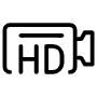 Camera And Hd Video Format Black Outline Sign icon