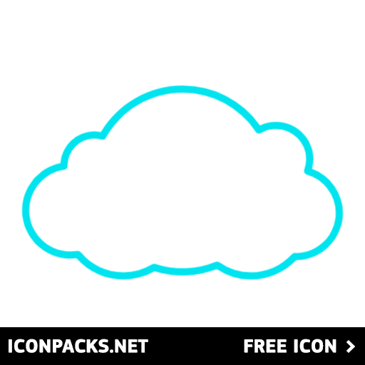 Free Cartoon Cloud Light Blue Outline SVG, PNG Icon, Symbol. Download Image.
