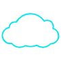 Cartoon Cloud Light Blue Outline free icon for commercial use