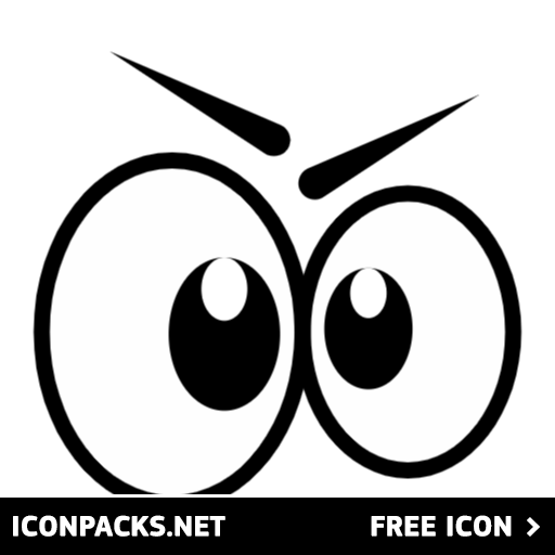 Free Cartoon Eyes Angry SVG, PNG Icon, Symbol. Download Image.