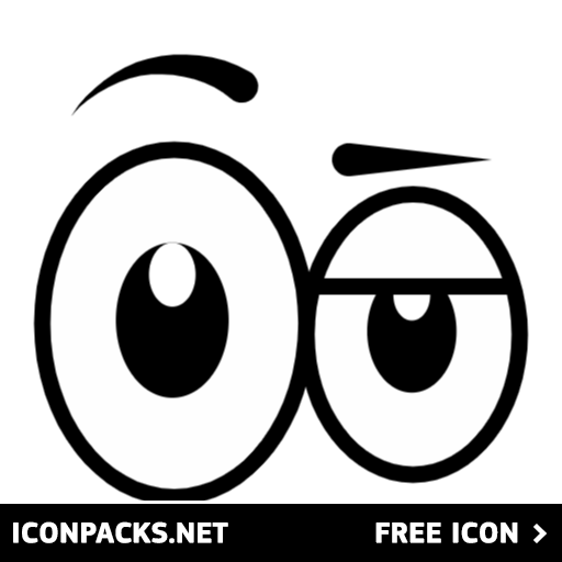 Free Cartoon Eyes Eyebrow Up SVG, PNG Icon, Symbol. Download Image.