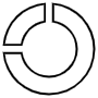 Circular Black Outline Pie Chart 75 Percent icon
