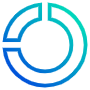 Circular Blue Outline Pie Chart 75 Percent icon