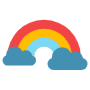 Colorful Rainbow And Blue Clouds icon