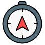 Compass And Red Navigation Sign icon