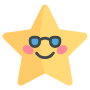 Cute Cool Cartoon Star Emoji free icon for commercial use
