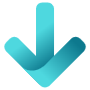 Down Arrow Blue Gradient free icon for commercial use