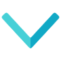 Down Chevron Light Blue free icon for commercial use