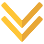 Down Double Chevrons Yellow free icon for commercial use