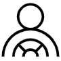 Driver And Steering Wheel Black Lineal free icon for commercial use