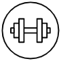 Fitness Dumbbell Circular Symbol free icon for commercial use