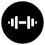 Fitness Gym Black Circular Sign free icon for commercial use
