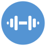 Fitness Gym Blue Circular Sign free icon for commercial use