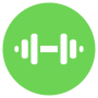 Fitness Gym Green Circular Sign free icon for commercial use