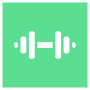 Fitness Gym Green Square Sign free icon for commercial use