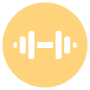 Fitness Gym Orange Circular Sign free icon for commercial use