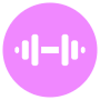 Fitness Gym Pink Circular Sign free icon for commercial use