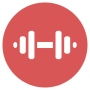 Fitness Gym Red Circular Sign free icon for commercial use