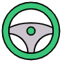 Green Car Steering Wheel free icon for commercial use