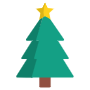 Green Christmas Pine Tree And Yellow Star free icon for commercial use
