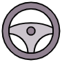 Grey Car Steering Wheel free icon for commercial use