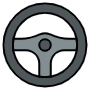 Grey Car Vehicle Steering Wheel icon
