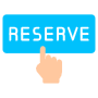Hand Click And Reservation Blue Sign free icon for commercial use