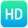 Hd Video Movie Quality Square Blue icon