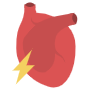 Heart Attack Or Heart Failure And Yellow Bolt icon