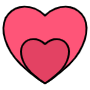 2 Pink Hearts free icon for commercial use