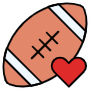 American Football And Heart free icon for commercial use